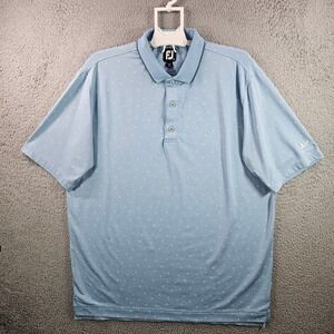 Footjoy FJ Mens XL Blue Golf‎ Polo Shirt Nautical Sailboat Print Short Sleeve